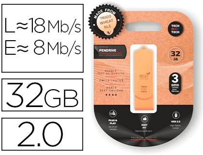 MEMORIA USB TECH ONE TECH ECOTECH BIODEGRADABLE 32 GB USB 2.0