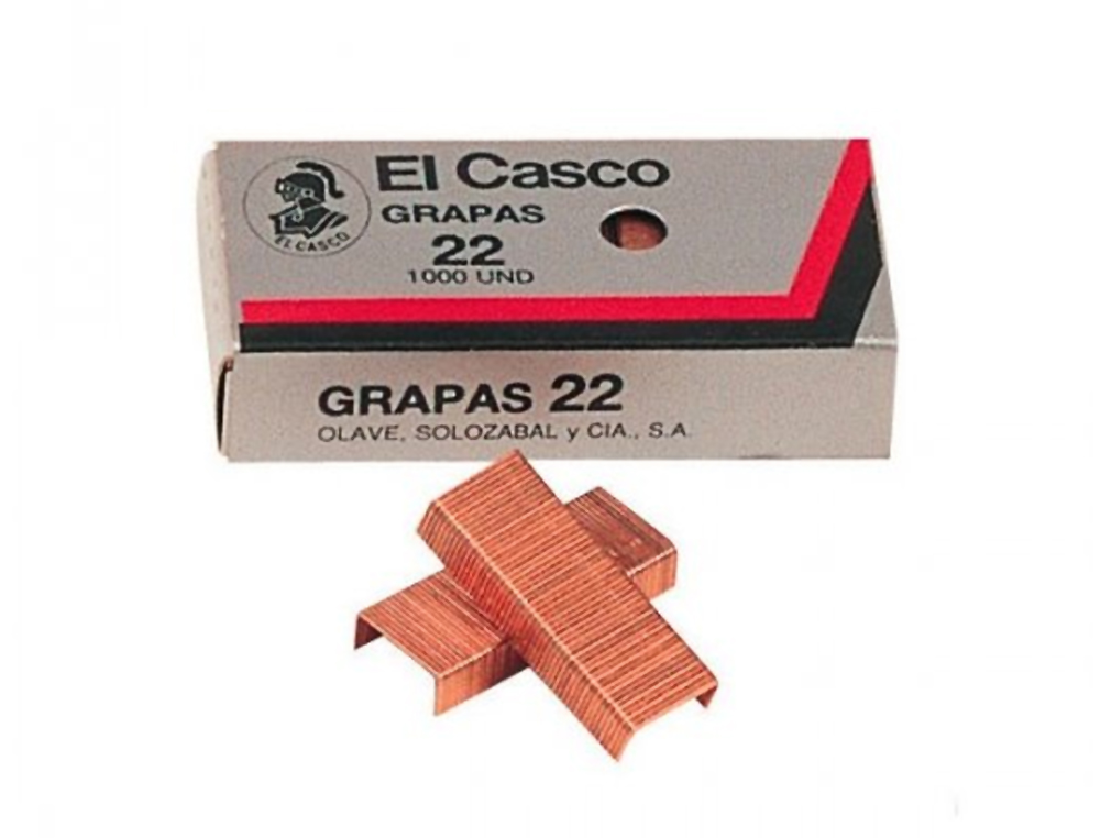 GRAPAS EL CASCO Nº22 CAJA DE 1000 UNIDADES
