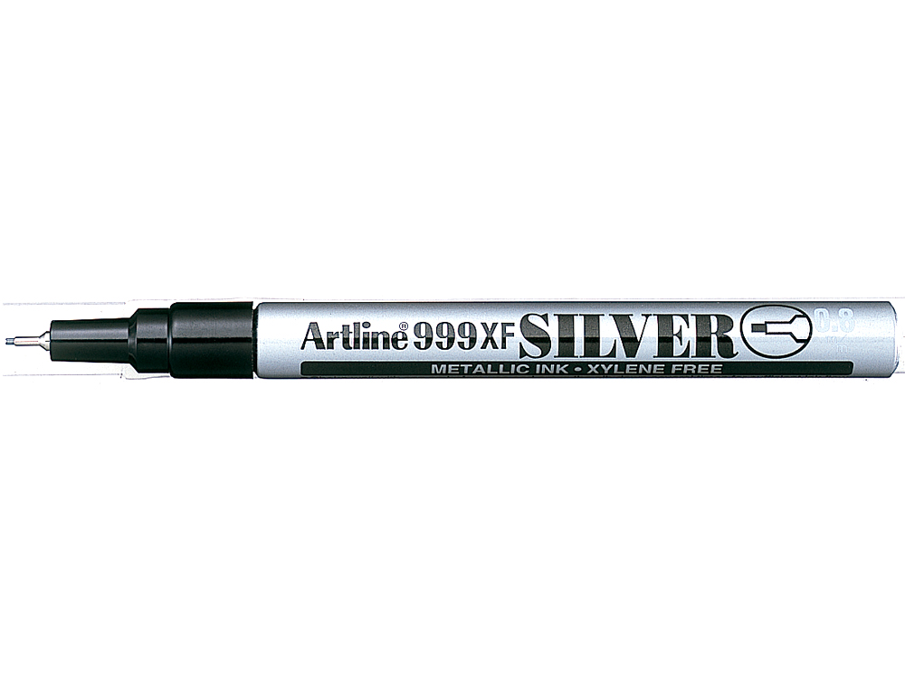 ROTULADOR ARTLINE MARCADOR PERMANENTE TINTA METALICA EK-999 PLATA PUNTA REDONDA 0.8 MM