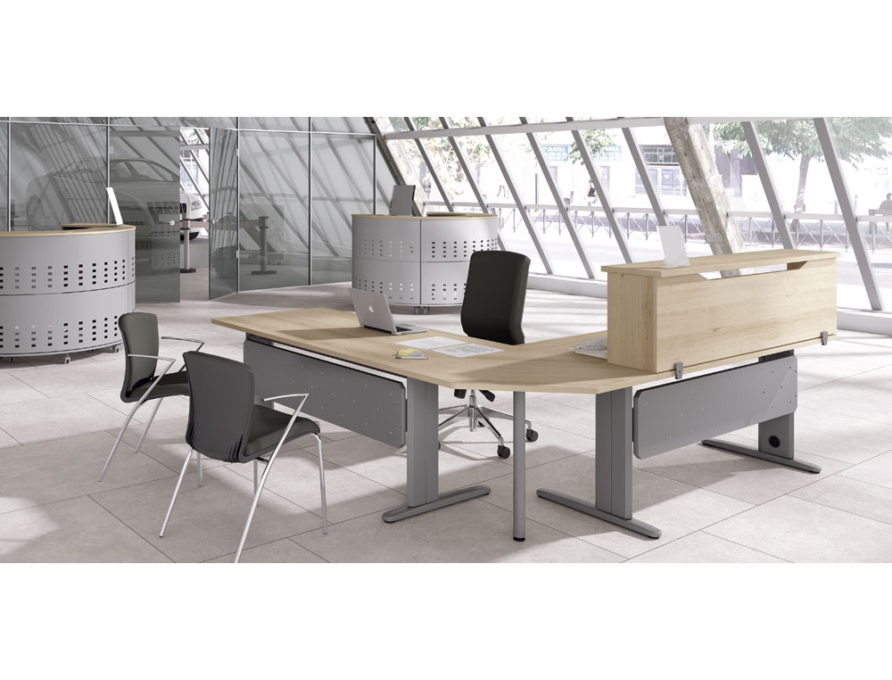MOSTRADOR DE ALTILLO ROCADA VALIDO PARA MESAS WORK METAL EXECUTIVE 180X30X40 CM ACABADO AN02 GRIS/GRIS