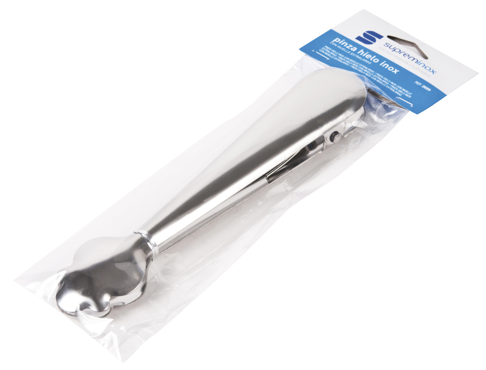 PINZA PARA HIELO SUPREMINOX CON MUELLE ACERO INOXIDABLE 19 CM