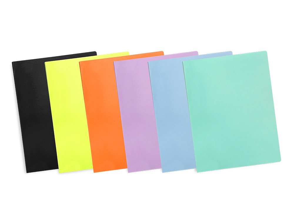 CARPETA LIDERPAPEL ESCAPARATE 80 FUNDAS POLIPROPILENO DIN A4 AMARILLO FLUOR OPACO