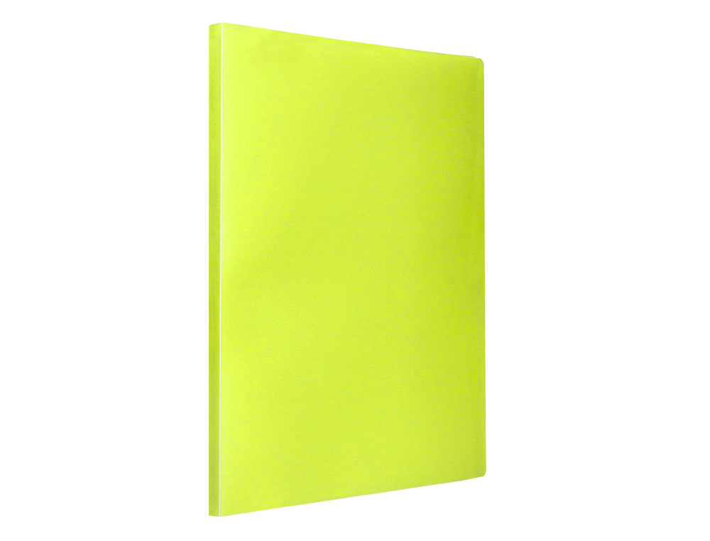 CARPETA LIDERPAPEL ESCAPARATE 80 FUNDAS POLIPROPILENO DIN A4 AMARILLO FLUOR OPACO