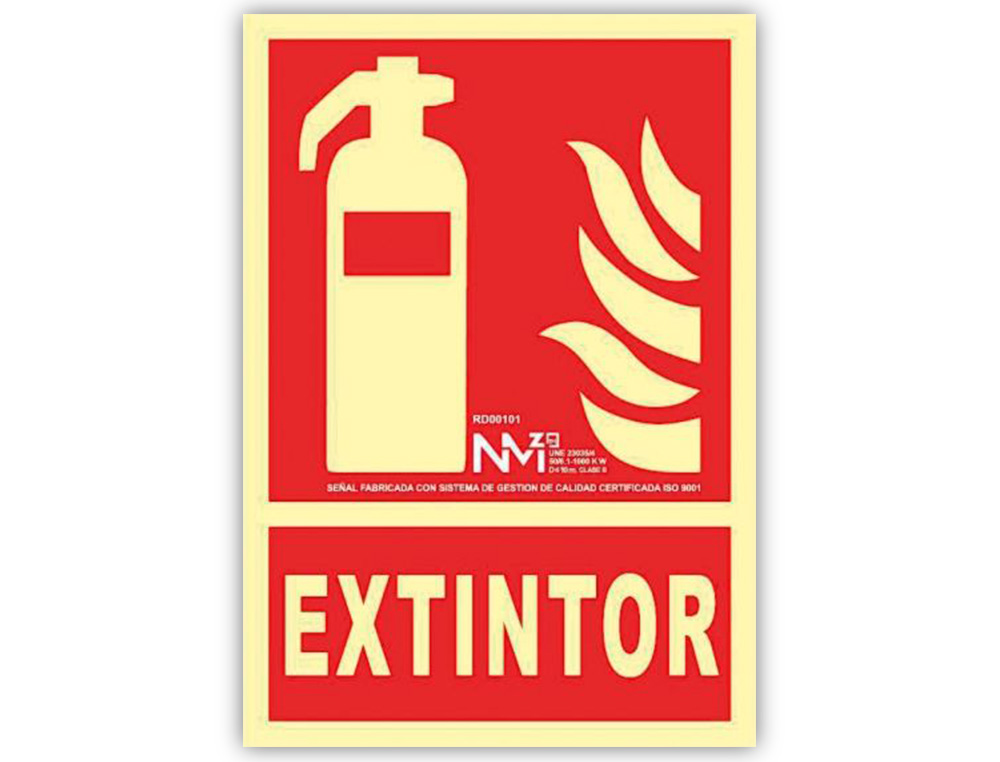 PICTOGRAMA ARCHIVO 2000 EXTINTOR PVC ROJO LUMINISCENTE 210X300 MM