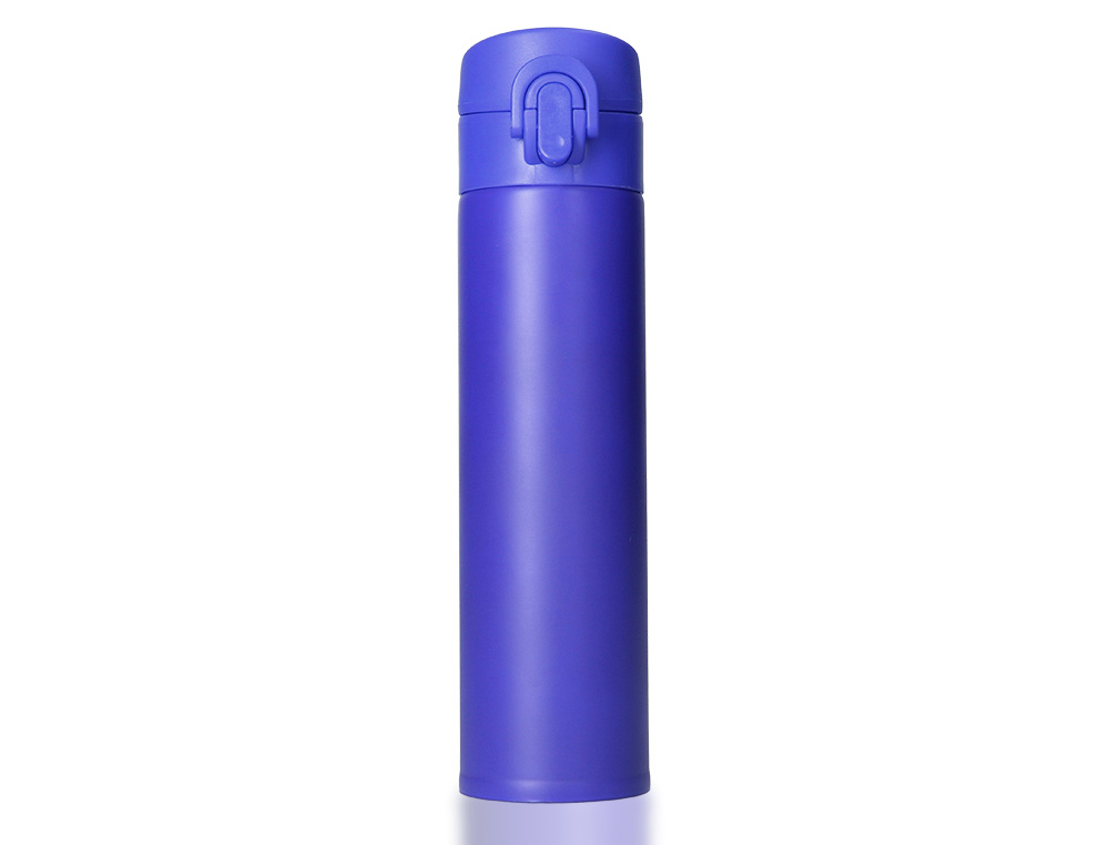 TERMO LIDERPAPEL ACERO INOXIDABLE CON DOBLE COBERTURA Y SISTEMA DE APERTURA FACIL CON BOTON 330 ML