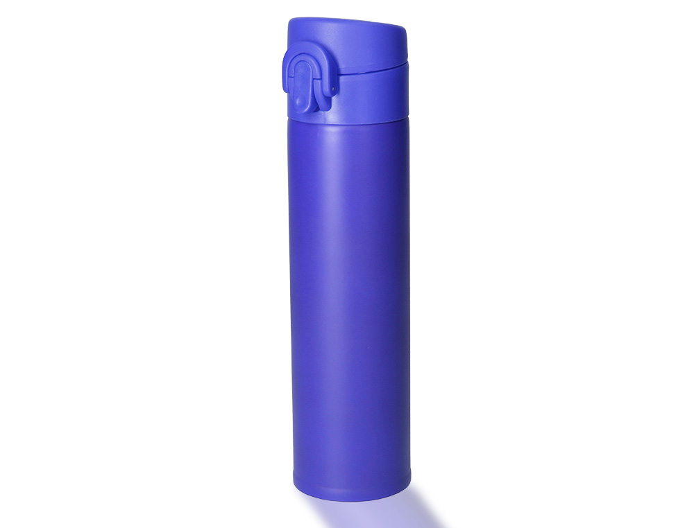 TERMO LIDERPAPEL ACERO INOXIDABLE CON DOBLE COBERTURA Y SISTEMA DE APERTURA FACIL CON BOTON 330 ML