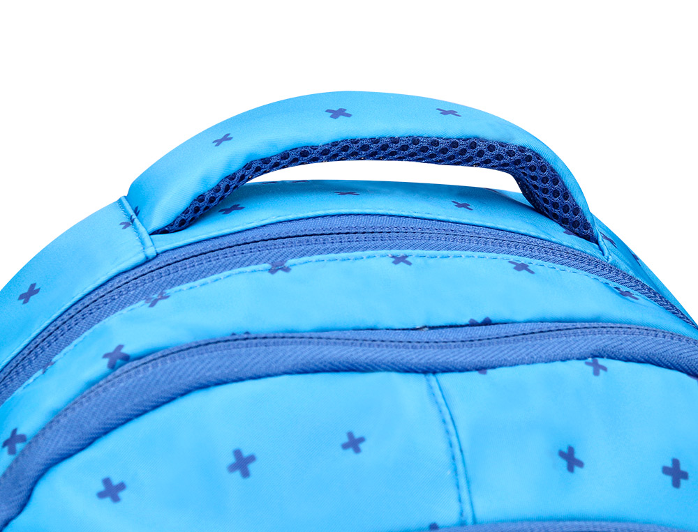 MOCHILA ESCOLAR LIDERPAPEL MULTIBOLSILLO PARA PORTATIL AZUL CRUCES 450X145X300 MM