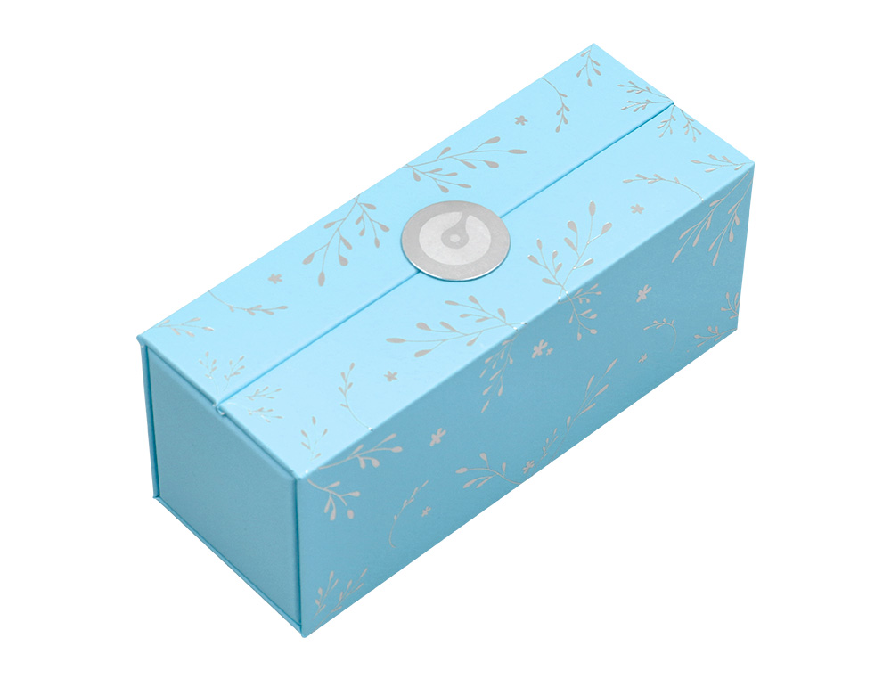 ROLLER BELIUS BELLA ALUMINIO COLOR AZUL CELESTE DISEÑO PLATEADO RELIEVE TINTA COLOR NEGRO CAJA DE DISEÑO