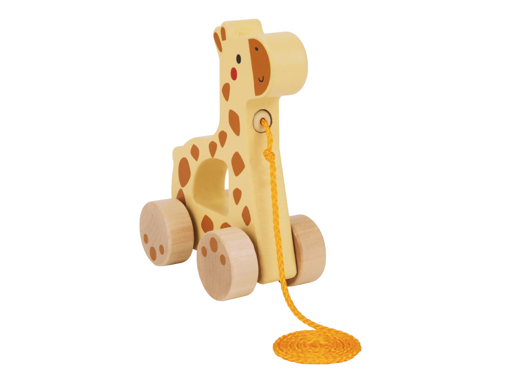 JUEGO INFANTIL IMAGINOVO MADERA JIRAFA PARA ARRASTRAR CON RUEDAS +12 MESES 16X12X5,4CM