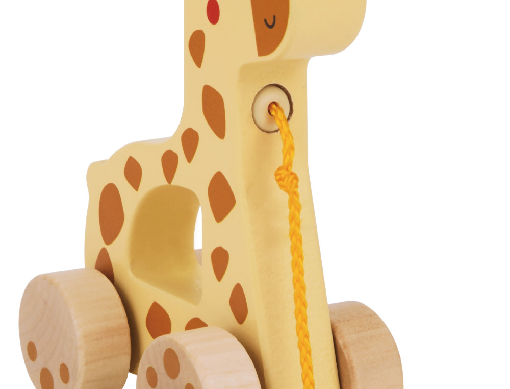 JUEGO INFANTIL IMAGINOVO MADERA JIRAFA PARA ARRASTRAR CON RUEDAS +12 MESES 16X12X5,4CM