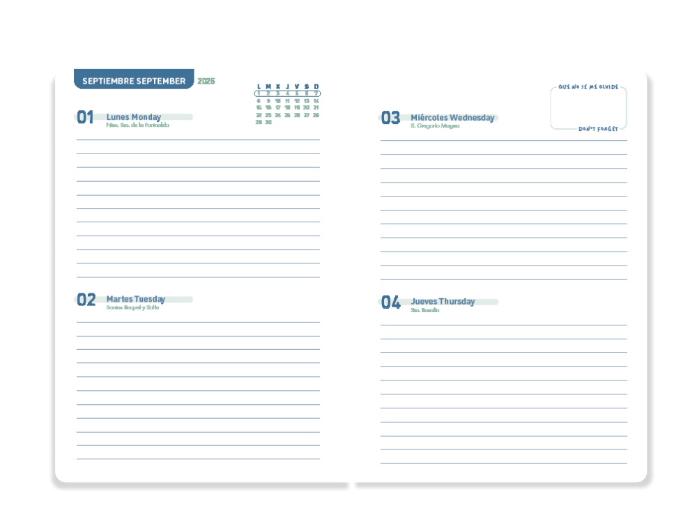AGENDA ESCOLAR LIDERPAPEL 25-26 ESPIRAL BASIC ROSA 2 DIAS PAGINA A5 BILINGÜE PAPEL FSC 70 GR