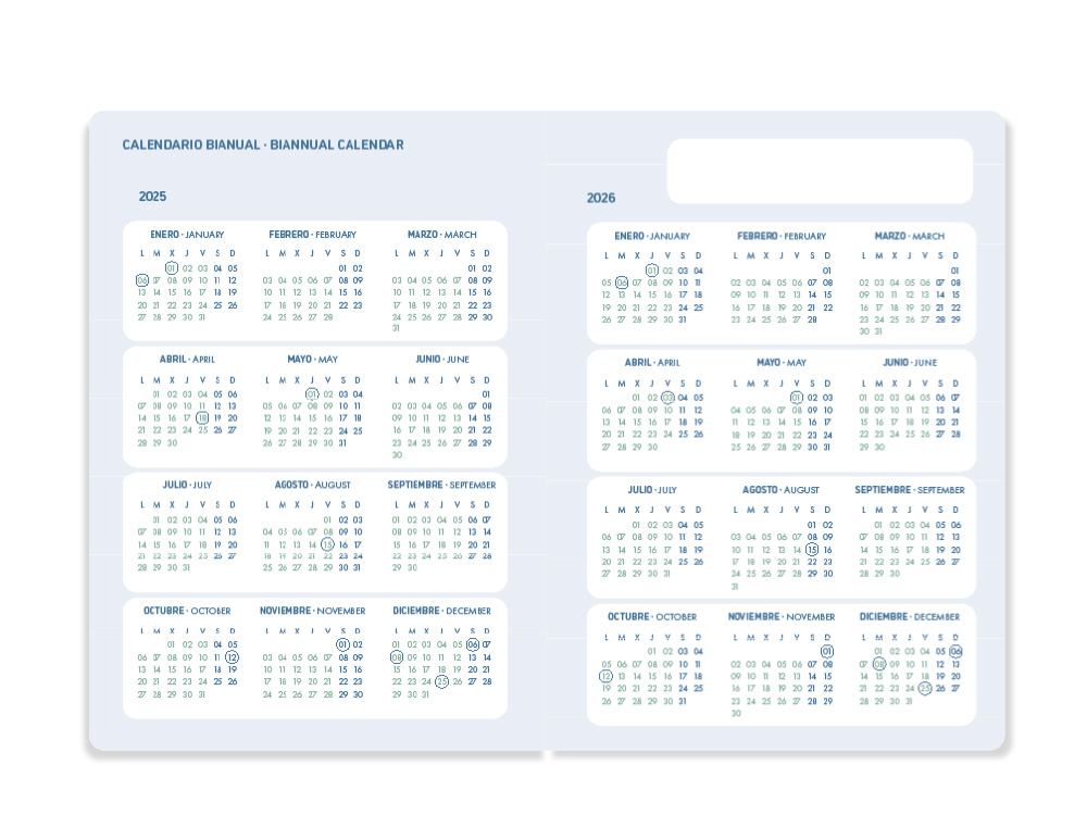AGENDA ESCOLAR LIDERPAPEL 25-26 ESPIRAL PERSONALIZABLE SEMANA VISTA A5 BILINGE PAPEL FSC 70 GR
