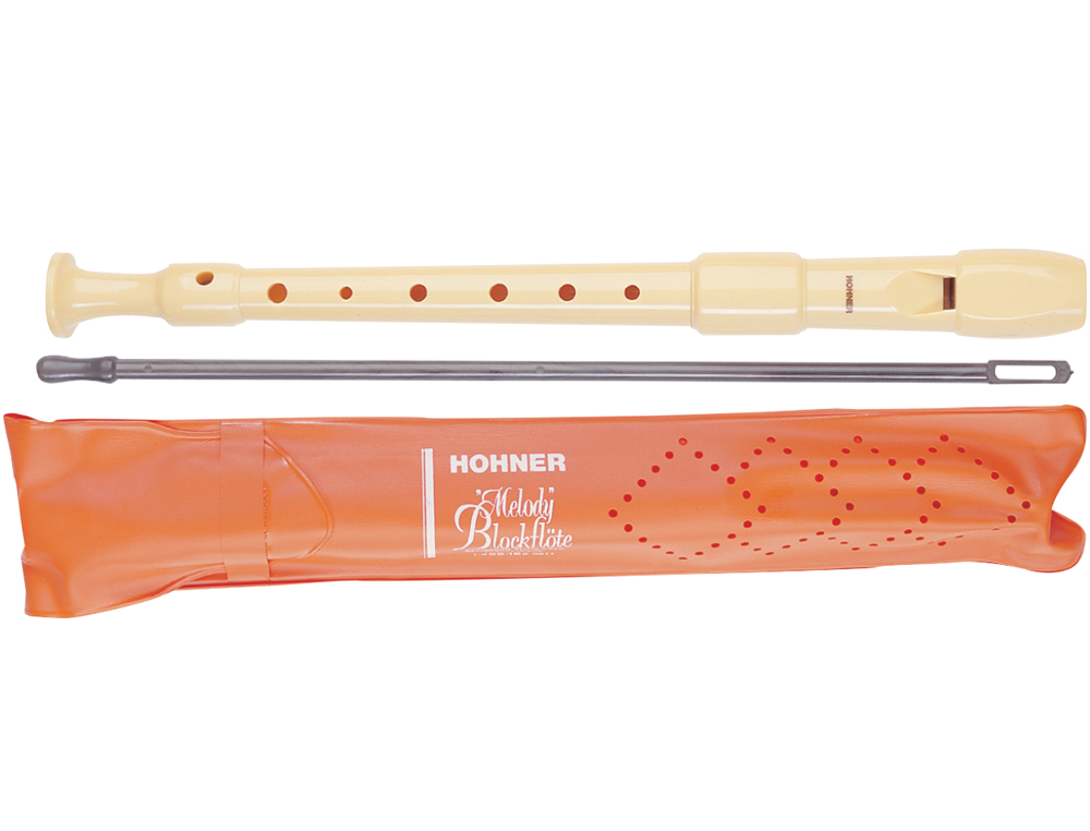 FLAUTA HOHNER 9516 DOS PIEZAS DESMONTABLE COLOR MARFIL FUNDA NARANJA