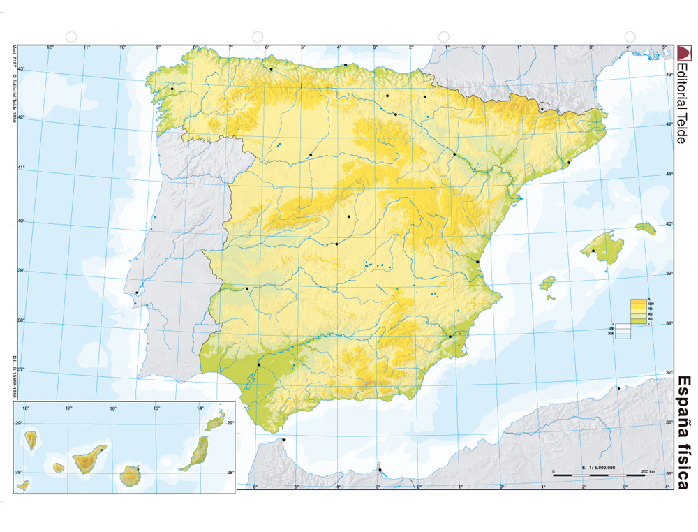 MAPA MUDO COLOR DIN A4 ESPAA FISICO