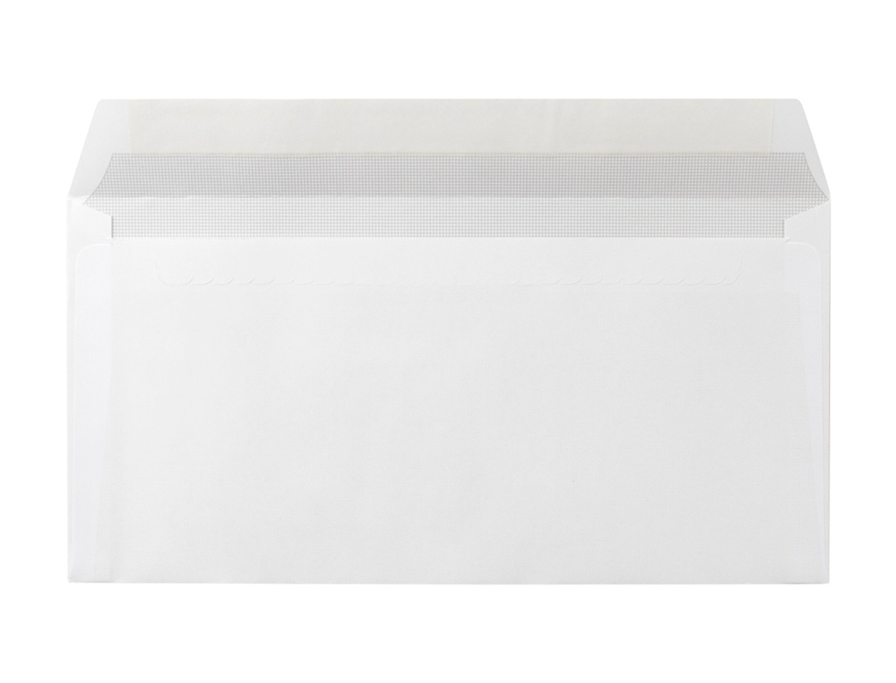 SOBRE LIDERPAPEL N.4 BLANCO AMERICANO VENTANA DERECHA 115X225MM TIRA SILICONA OPEN SYSTEM CAJA DE 500 UNIDADES