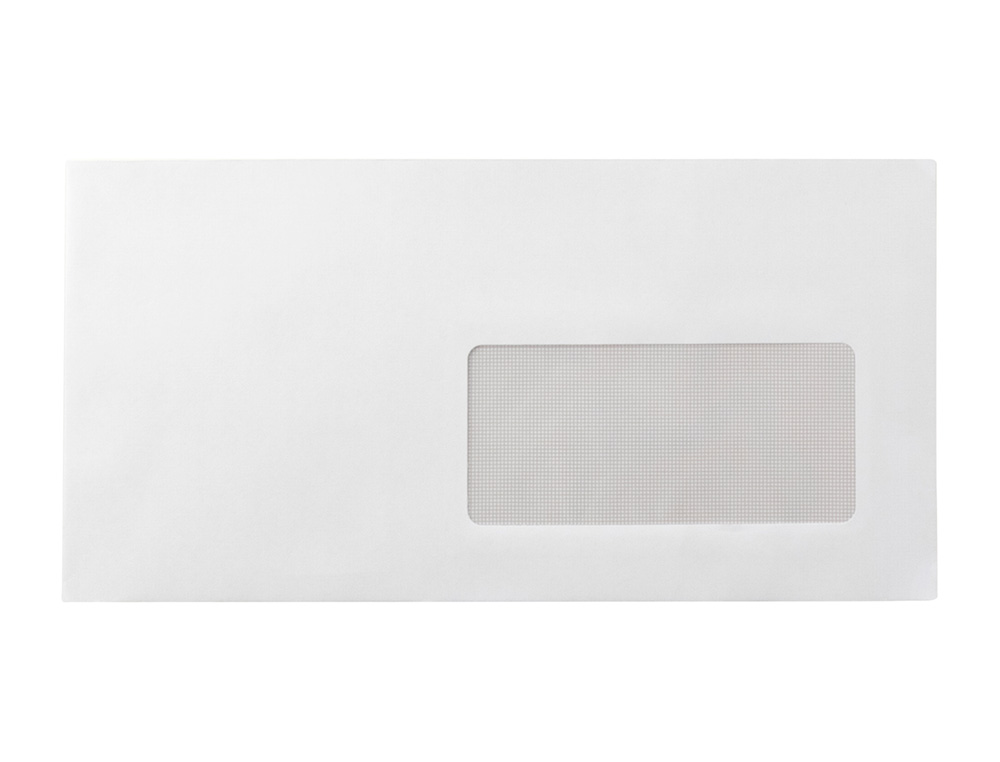 SOBRE LIDERPAPEL N.4 BLANCO AMERICANO VENTANA DERECHA 115X225MM TIRA SILICONA OPEN SYSTEM CAJA DE 500 UNIDADES