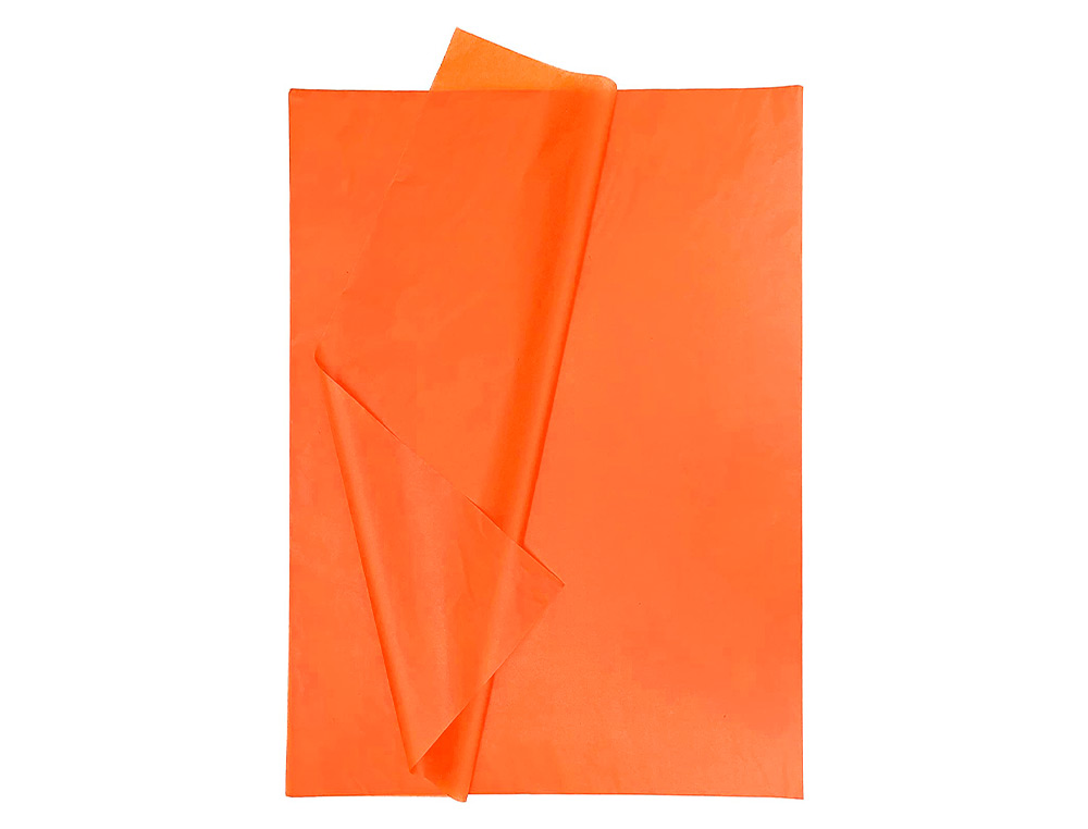 PAPEL SEDA LIDERPAPEL 52X76CM 18G/M2 BOLSA DE 5 HOJAS NARANJA