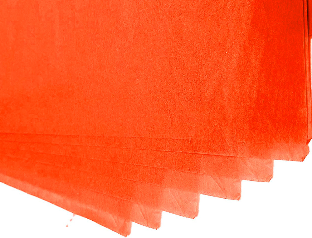 PAPEL SEDA LIDERPAPEL 52X76CM 18G/M2 BOLSA DE 5 HOJAS NARANJA