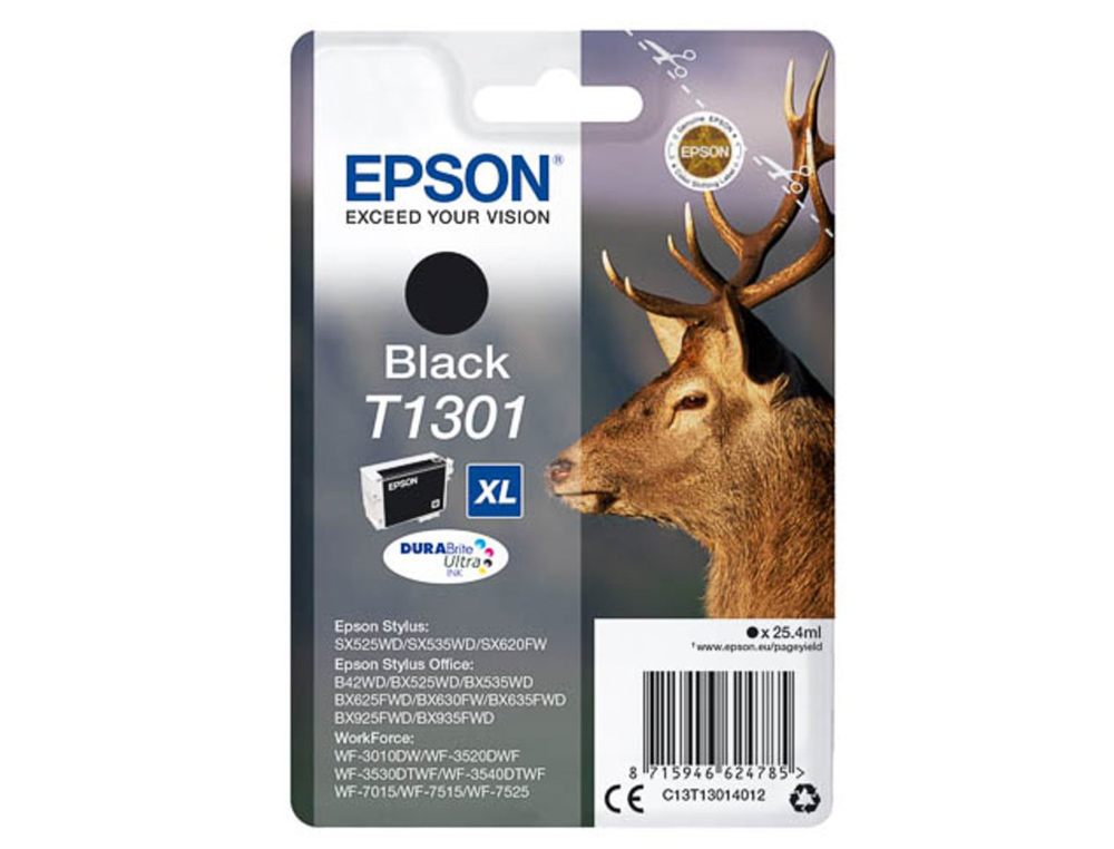 INK-JET EPSON STYLUS SX525WD/620FW OFFICE B42WD/BX320FW/525WD T1301 NEGRO