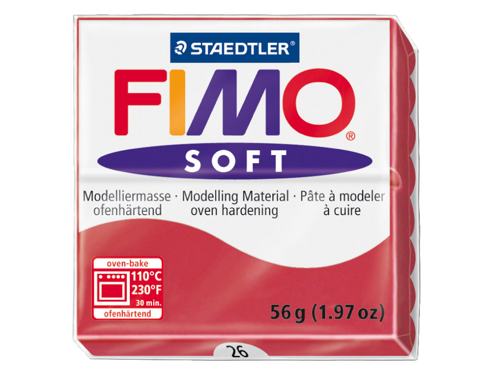 PASTA STAEDTLER FIMO SOFT 57 GR COLOR ROJO CEREZA