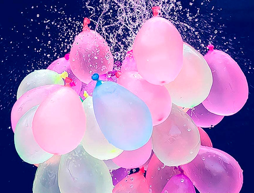 GLOBO 100% LATEX BIODEGRADABLE DE AGUA BOLSA DE 100 UNIDADES COLORES SURTIDOS