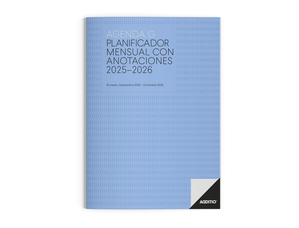 AGENDA G MES VISTA ADDITIO PLANIFICADOR 16 MESES 19,5X28,5 CM COLORES SURTIDOS