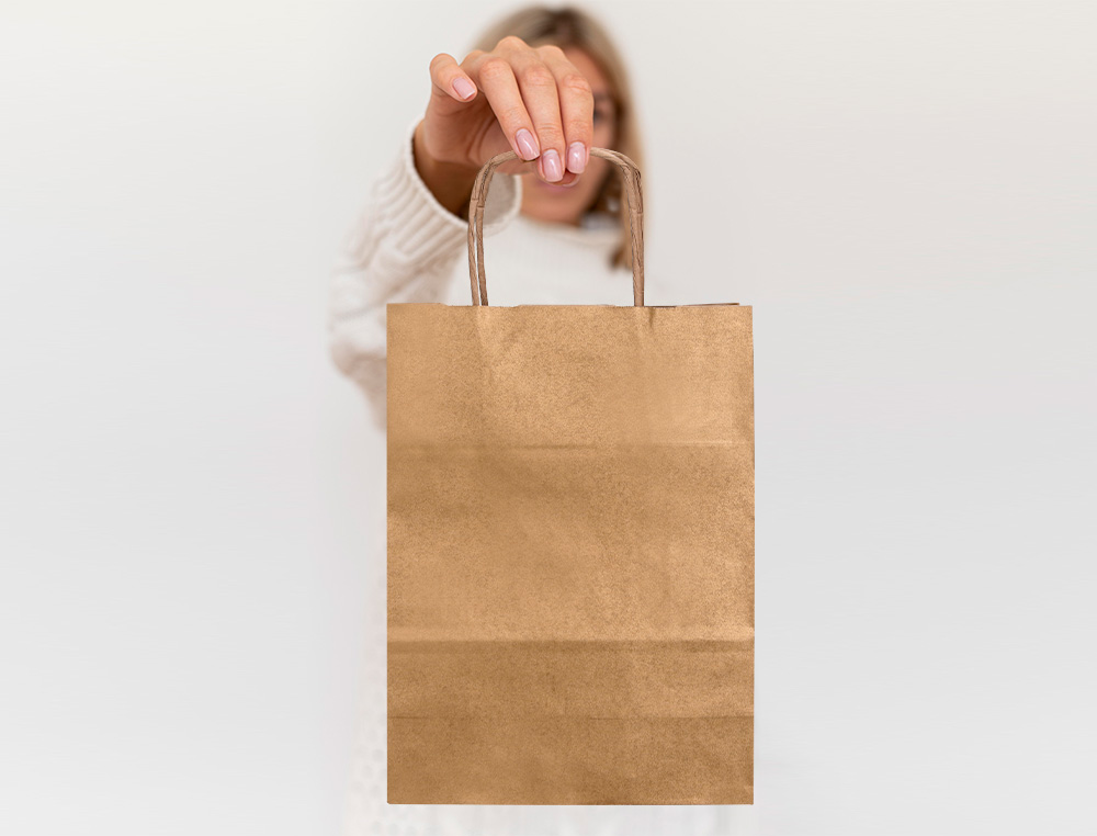 BOLSA KRAFT Q-CONNECT NATURAL ASA RETORCIDA 240X100X310 MM