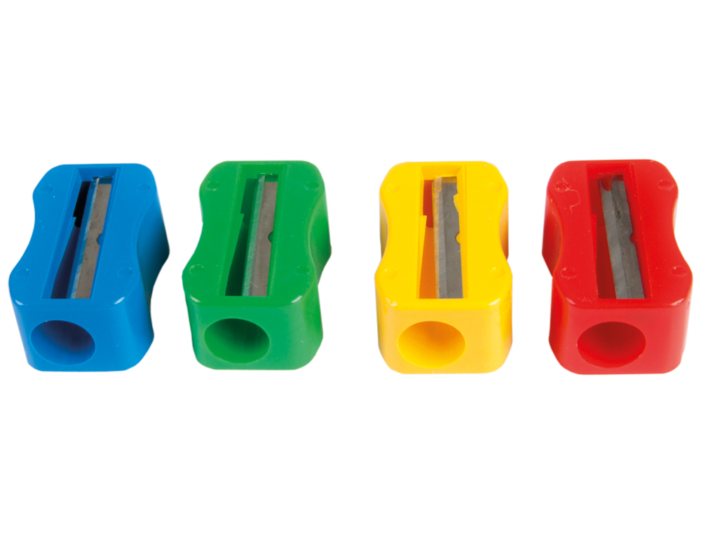 SACAPUNTAS M+R DE PLASTICO 1 USO SIN TORNILLO FORMA RECTANGULAR ERGONOMICA