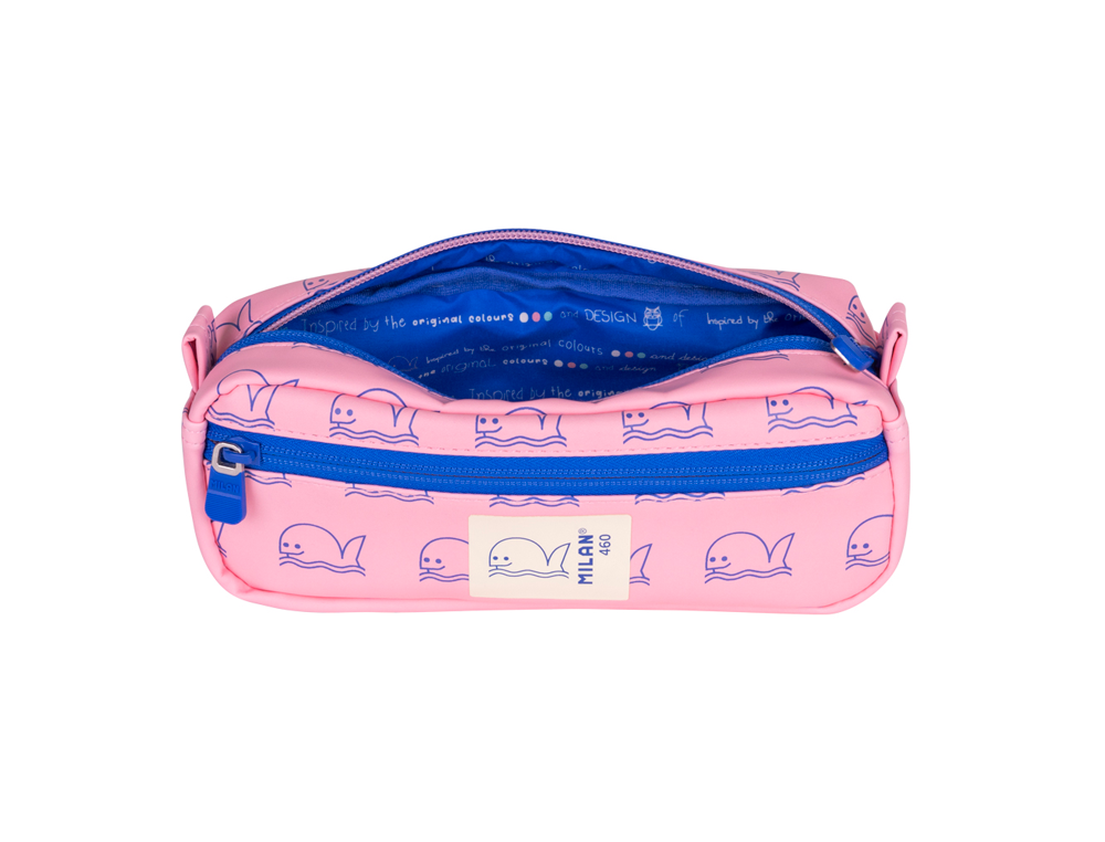 ESTUCHE PORTATODO MILAN RECTANGULAR 2 CREMALLERAS COLECCION 460 SINCE 1918 COLOR ROSA