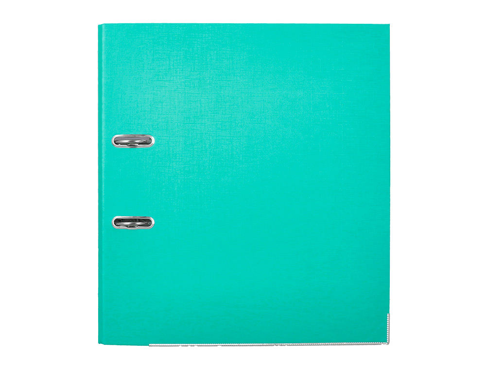 ARCHIVADOR DE PALANCA CARLIN DIN A4 FORRADO POLIPROPILENO CON RADO LOMO ANCHO 75 MM VERDE CLARO